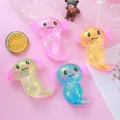 Set of four colorful glittery axolotl squishy stress relief toys for kids' gifts - Maltose Axolotl / Light Green