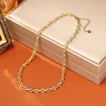Gold-plated titanium steel necklace with colorful enamel links on a jewelry box - Multicolor Necklace