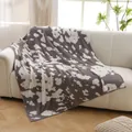 Manta suave de franela con estampado de vaca para sofá y oficina, café y blanco - Estampado de Vaca (Caqui) / 130x160cm (900g) / Caqui