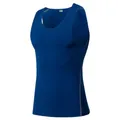 Professional men's royal blue athletic compression tank top for gym training and running. - Blue