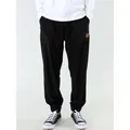 Pantaloni jogger in velluto a coste neri con coulisse e polsini elastici per uomo - S / Nero