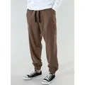 Pantaloni jogger marroni da uomo in velluto a coste con coulisse in vita - S / caffè