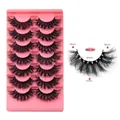 7 pairs of thick D-curl dramatic false eyelashes with detailed length measurements - Bm7-001