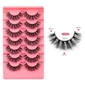 7 pairs of thick D-curl dramatic false eyelashes, variant showing 12-16mm length detail - Bm7-005