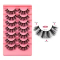 Set of 7 pairs thick D-curl dramatic false eyelashes for bold stage makeup looks - Bm7-006