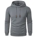 Heren grijze jacquard getextureerde hoodie met trekkoord voor buitensporten en vrije tijd - S / donkergrijs