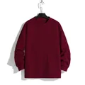 Heren bordeauxrode kabeltrui met textuur in relaxte pasvorm voor herfst en winter stijl - M / Bordeauxrood