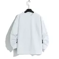 Witte herenrui met ronde hals en getextureerd kabelbreipatroon voor de herfst/winter - M / Wit
