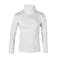 White men's slim-fit turtleneck sweater with long sleeves for autumn and winter - S / White