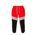 Lässige Herren Jogginghose im Farbblock-Design mit weißem Kordelzug - M / Rot