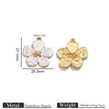 Französischer Vintage-Edelstahlanhänger mit Blumenmuster für DIY-Schmuck - Geprägter Blumenstil / Gold