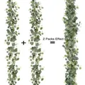 Üppige 180cm künstliche Eukalyptus Girlande mit Schleierkraut für Hochzeit und Heimdeko - Dicke Eukalyptusblätter Girlande / Grün