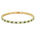 Fashionable gold-plated zircon bracelet featuring green evil eye charms for women - Evil Eye (Light Green) / 17cm / Gold Light Green