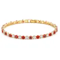 Gold-plated tennis bracelet featuring red evil eyes and clear white cubic zirconia stones - Evil Eye (Red) / 17cm / Gold Base Red