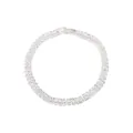 Elegant double-row sparkling cubic zirconia bracelet in silver finish for women - Double Row / Silver