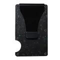 Portacarte RFID in fibra di carbonio con clip per contanti e dettagli verde brillante - Verde