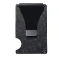 Portafoglio RFID in fibra di carbonio con clip per contanti e blocco sicurezza - Nero