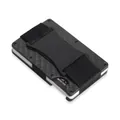 Dettaglio del portacarte RFID in fibra di carbonio con clip per banconote - Nero
