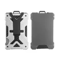 Porte-cartes en aluminium et fibre de carbone avec blocage RFID et clip arrière - Argent