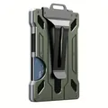 Minimalist olive green RFID blocking aluminum alloy wallet with integrated money clip - Army Green