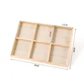 Plateau organisateur de bijoux en bois naturel à 6 compartiments, dimensions 35x24cm - 6-Grilles