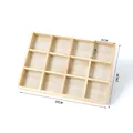Présentoir à bijoux professionnel en bois naturel à 12 compartiments, 35x24 cm - 12-Grilles