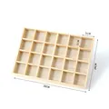 Plateau de présentation bijoux en bois massif 24 compartiments dimensions 35x24cm - 24-Grilles