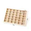 Solid wood multi-grid jewelry display tray with 35 compartments for storage - 30 Grids