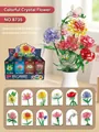 Crystal building block flower set with 12 flower varieties and elegant display box - 8735 Transparent Floral Series - 12 Designs Per Set [with Box]