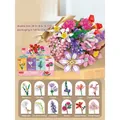 Colorful floral bouquet building blocks set with 12 flower varieties and display case - 9095 Colorful Floral Series 4 [twelve Designs With Matching Boxes]