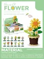 Colorful sunflower and rose building block flower pot set with 12 unique floral designs - 7219-7230 Flower Potted Plant Gift Box Set [12 Designs Per Set]