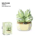 Creative green succulent plant building blocks set P1248 with 335 pieces and gift box - P1248 Succulent-Spring Breeze