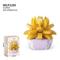 Yellow succulent flower building block set, educational puzzle toy for desktop decor - P1250 Succulent-Starry Night
