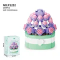 DIY assembly Plant dairy succulent flower building block set in pink and purple - P1252 Succulent-Midsummer Time