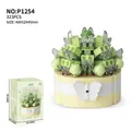 Creative succulent potted plant building block toy P1254 with 323 pieces for decor - P1254 Succulent-Starry Dots