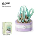 Mini purple succulent building block set with flower pot, 257 pieces assembly kit - P1257 Succulent-The Wizard of Oz
