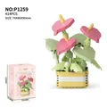 Anthurium flower building block toy set for home decoration with original packaging box - P1259 Potted Plant-Year End