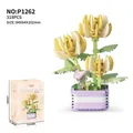 Flower Dairy potted building block puzzle toy set model P1262 with 318 pieces and box - P1262 Bonsai Sunset Over Mountains And Rivers