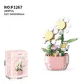 Flower dairy building block set with 339 pieces in a decorative daisy pot model - P1267 Potted Plant: A Thousand Years Of Dreams