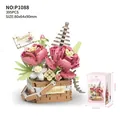 Elegant rose and succulent flower basket building block set for home decor, 395 pieces - P1088 Flower Basket - Encountering Romance