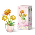 Detailed Chrysanthemum flower building block set with pot, 388 pieces creative toy - 2085 Genki Chrysanthemum