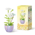 Decorative Jasmine flower building block assembly toy set with miniature flower pot - 2088 Pure White Jasmine
