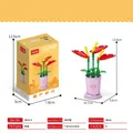 Anthurium flower building blocks set with tiger pot variant for desktop decoration - 8814-3 Anthurium