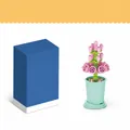 Pink snapdragon building block flower set in light blue pot for home office decor - 8814-5 Snapdragon