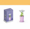 Educational DIY white jasmine flower building block set in purple pot with box - 8814-7 Jasmine