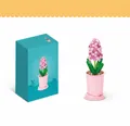 Educational pink hyacinth building block flower set with pot and packaging box - 8814-8 Hyacinth