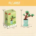 Detailed pine tree building block bonsai model with light green pot and retail box - 8814-9 *pinus Peony*