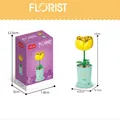 Yellow rose building block flower set with pot and packaging box for home decoration - 8814-10 Yellow Rose