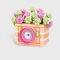 Camera shaped flower building block set with succulents and roses for children gift - 611070 Camera Succulent