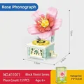 Rose gramophone building block model with 151 pieces and specific dimensions info - 611071 Rose Phonograph Succulent
